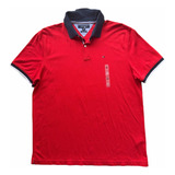 Camiseta Tipo Polo Tommy Hilfiger Hombre F076 Talla Xl Roja