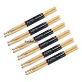 6 Pares Baquetas Bateria Otto Madera De Maple Punta De Nylon Color Natural Tamaño 5b