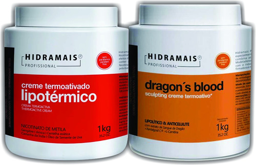 Kit Lipolítico Dragons Blood 1kg+ Termoativo Lipotérmico 1kg