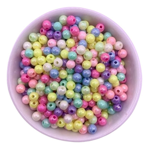 Miçanga Candy 6mm Bola Lisa Colorida 850un - 100g