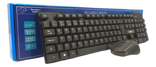 Kit Teclado E Mouse Sem Fio Inova Office Escritório Pt Br C