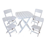 Conjunto Mesa E 4 Cadeiras Ripada Antares Branco Kit 01 Jogo
