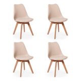 Conjunto 04 Cadeiras Eames Wood Leda Design