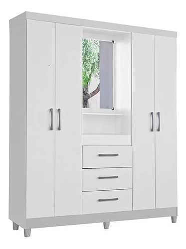 Guarda Roupa Capelinha Lyon 4 Portas 3 Gavetas Branco