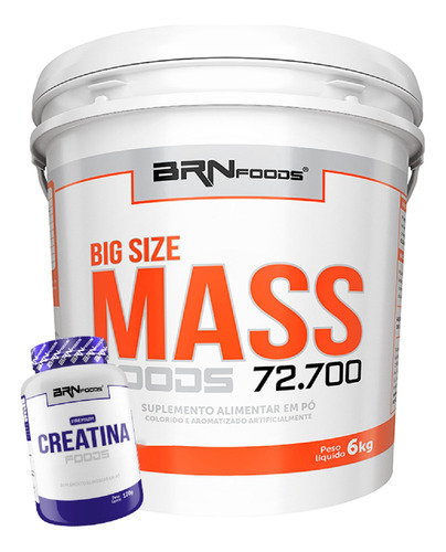 Combo Size Mass 6kg + Creatina 100g - Brn Foods