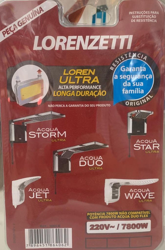 Resistência Lorenzetti Acqua Ultra 7800/220v 