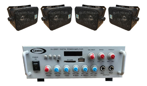 Combo Musica Funcional Consola Bt+ 4 Parlantes