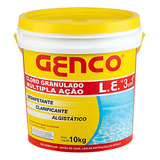 Cloro Para Piscina 10kg Genco 3x1 Clarificante Algistático