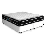 Cama Box Queen Com Colchão Espuma D33 Castor Black White