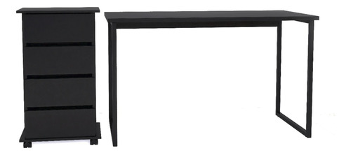 Mesa Industrial Escritório 120cm Gaveteiro 4 Gavetas