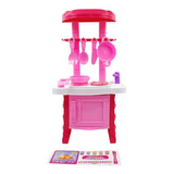 Mini Set Cocina Para Niñas Muñecas 35cm Luz Sonido