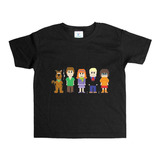 Remera Negra Adultos Pixel R138