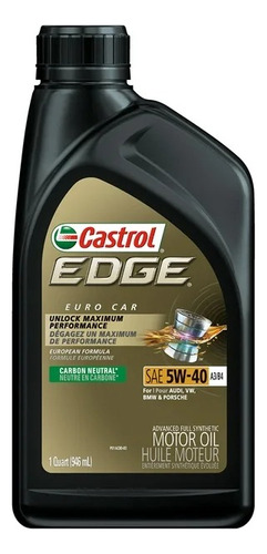 Aceite De Motor Sintetico Castrol Edge Euro Car 5w40 946ml