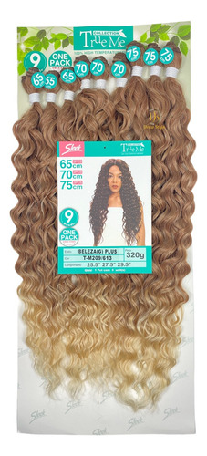 Cabelo Bio Orgânico Cacheado True Me Beleza  Sleek 320g 75cm