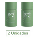 2x Creme Limpeza De Pele Tira Acne Espinhas Green Mask Stick