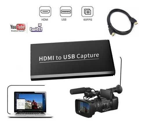 4k Hdmi Para Placa De Captura De Vídeo Mini Usb 2.0+cabo Hd