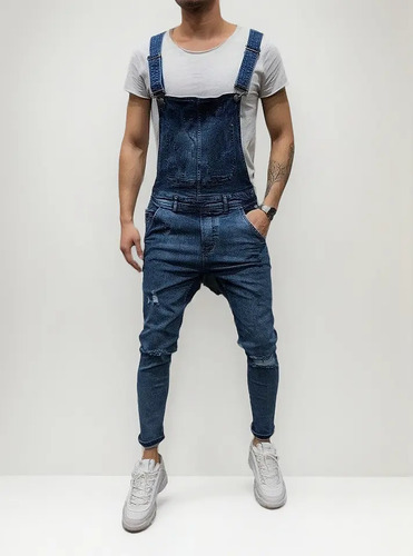Mono De Mezclilla Para Hombre Con Bolsillo Interior En El Pe