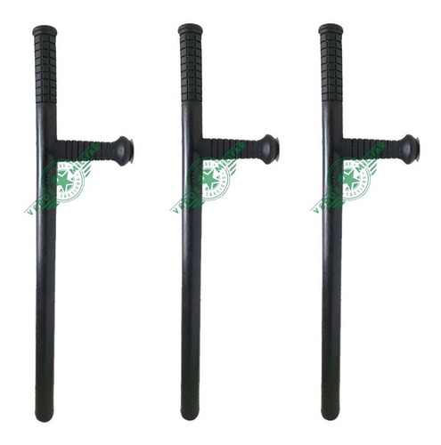 Pack 3 Bastón Defensa Policía Macana Pr24 Tonfa Tolete Pvc