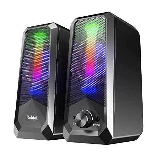 Bobtot Altavoces Para Computadora De 2.0 Canales Rgb Para Ju