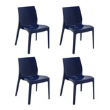 Kit 4 Cadeiras Alice Azul Yale Tramontina 92037/170