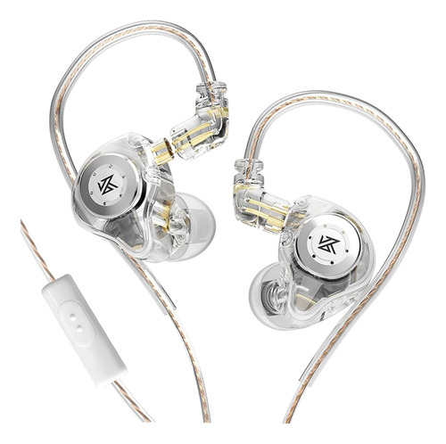 Audífonos In-ear Alámbricos Kz Edx Pro With Mic Kz Edx Pro Blanco Con Luz  Cristal