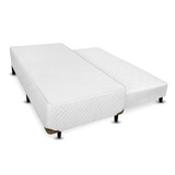 Cama Box Solteiro Americano Universal Cosmopolita Com Bicama De Molas Branco - 096x203 Solteiro Americano