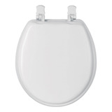 Asiento Para Inodoro Foset Aawc-40b De Poliuretano Con Forma Redondo Blanco Liso