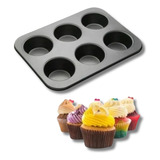 Forma De Cupcake Antiaderente Bolinho 6 Cavidades