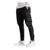 Joggers Pantalon Ajustado Elasticado Cargo De Varon