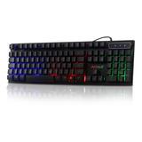 Kit Gamer Teclado Semi Mecânico Mouse Rgb Multimídia Usb Pc Cor Do Mouse Preto Cor Do Teclado Preto