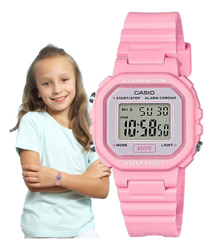 Relógio Casio Infantil Digital Rosa La-20wh-4a1df