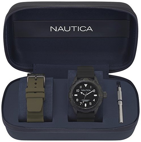 Reloj Nautica Para Hombre Napoub001 Color Negro Cuarzo