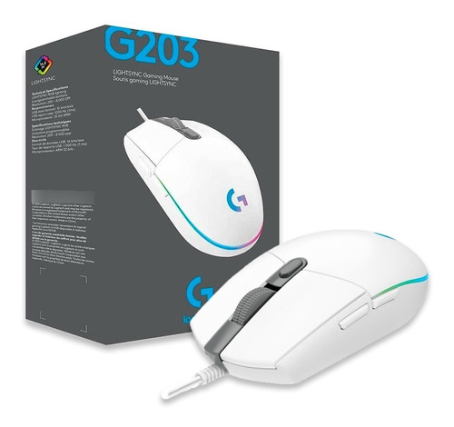Mouse Gamer Logitech Lightsync G203 8000 Dpi 1ms Usb Rgb 