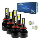 Kit 6 Lâmpadas Ultra Led Super Farol Alto Baixo Milha 8000k