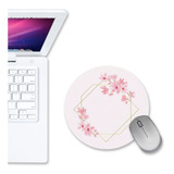 Mouse Pad Redondo Quadrado Rosa Flores Tumblr