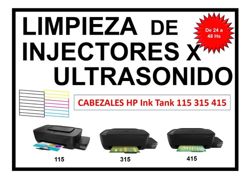 Limpieza De Cabezal Hp Ink Tank 115 315 415 X Ultrasonido