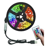 Tira Led Cinta Rgb Luz Control Usb 5 Metros Luces Tira Tv