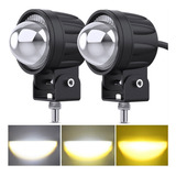 Par Faros De Lupa 60w Luz Spot Doble Color Para Auto Moto