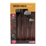 Juego De Cubiertos Vasconia Esencial Negro 16pzas