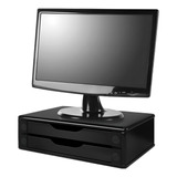 Suporte Para Monitor Com 2 Gavetas Mdf Reforçado Black Piano