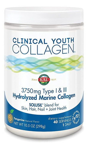 Kal | Hydrolyzed Marine Collagen | 10.5oz | Tangerine