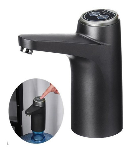Dispenser Bomba De Agua Para Bidones Recargable Usb Color Negro