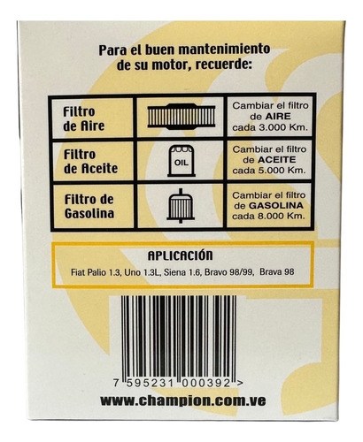 Filtro De Aceite Para Fiat Palio / Siena / Uno / Forza Foto 3