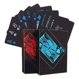 Baraja Poker Black Cartas Plástico Negro Naipes Premium 