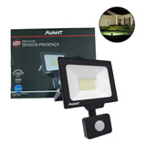 Refletor Led 30w Sensor Presença Fotocélula Avant 6500k Ip66