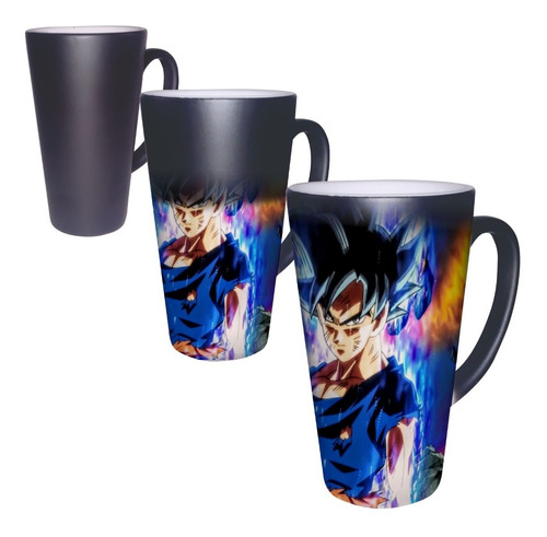 * Taza Mágica Grande Goku Dragon Ball * Térmica 17 Oz Negra