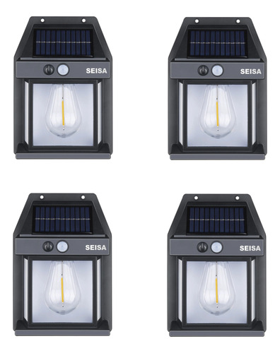 Farol Exterior Solar Led Sensor De Movimiento Plafon Luz X 4