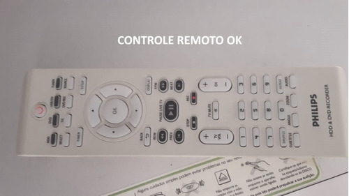 Controle Remoto Gravador Dvd Philips Dvdr 3455h Usado+brinde