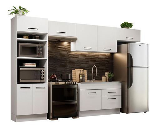 Mueble De Cocina Integral 350cm Agata Madesa 01 Blanco