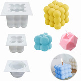 3pzs Molde De Silicon/cubo Rubik Sola Cavidad/velas Jabones